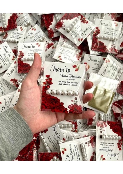 Kına Hediyesi Inci Toka 25 Adet Hediyelik Kına Paketli fiyatları