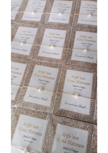 Isminize Özel Kart Tasarımlı Şans Bilekliği (Söz,nişan,kına,nikah,düğün Hediyesi 100 Adet fiyatları