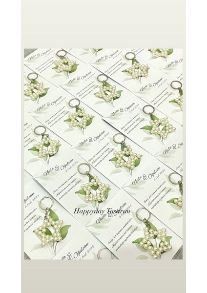 Kartlı Inci Yıldız Anahtarlık 15 Adet Hediyelik Söz, Nişan, Kına, Nikah, Doğum Günü, Mevlit Hediyesi modelleri