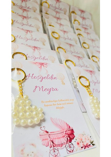 Incili Kalpli Hediyelik Anahtarlık Söz/nişan/nikah/kına/düğün/doğum/ Doğum Günü Hatırası 20 Adet