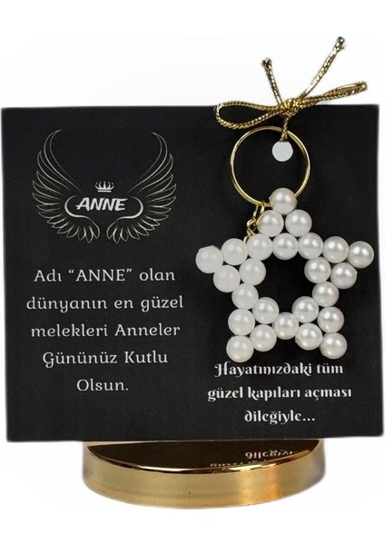 Anneler Günü Hediyesi Inci Anahtarlık ve Kartı 50 Adet modelleri