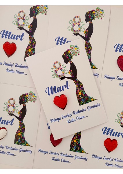 20 Adet 8 Mart Dünya Emekçi Kadınlar Günü Kurumsal Hediye Tohum Kartı