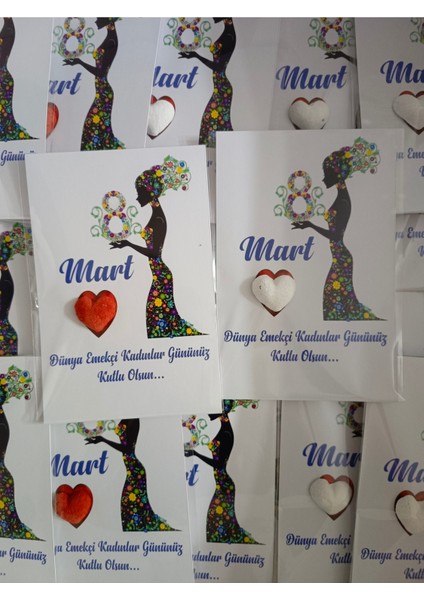 20 Adet 8 Mart Dünya Emekçi Kadınlar Günü Kurumsal Hediye Tohum Kartı modelleri