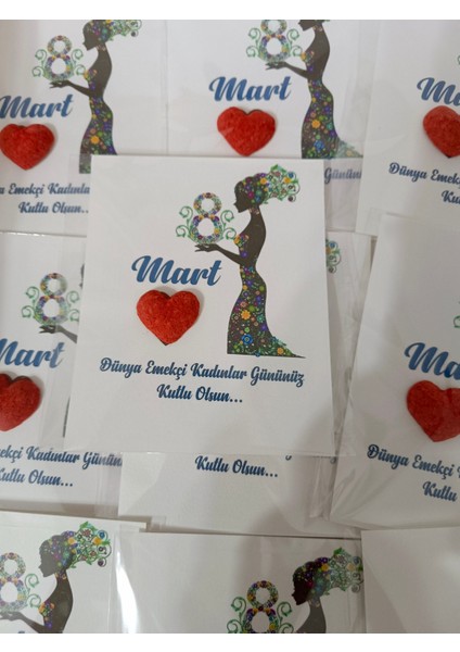 20 Adet 8 Mart Dünya Emekçi Kadınlar Günü Kurumsal Hediye Tohum Kartı fırsatları