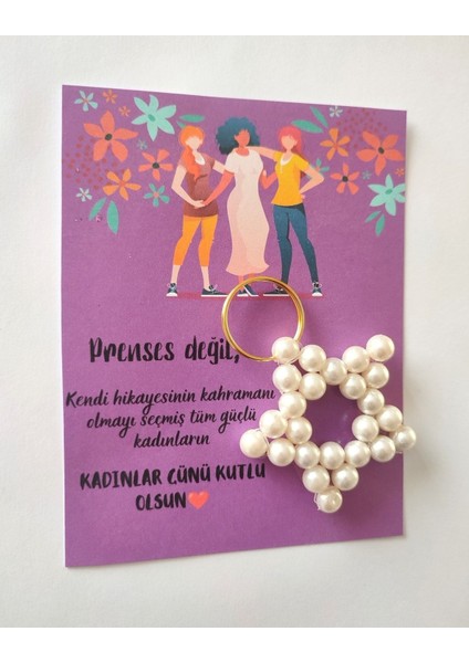 5 Adet Kadınlar Günü Hediyesi Inci Yıldız Anahtarlık