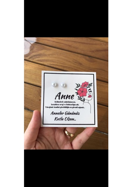 20 Adet Kartlı Inci Küpe Anneler Günü Söz Nişan Bebek Hediyelik