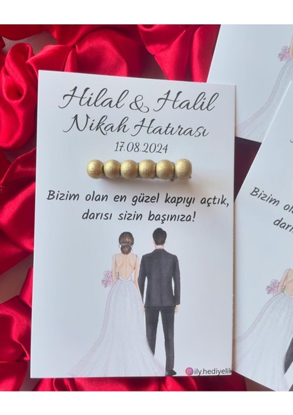 20 Adet Hediyelik Inci Toka Nikah Hatırası Kartı - Kişiye Özel Tasarım Imkanı modelleri