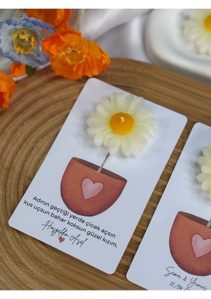 20 Adet Kartlı Papatya Mum fiyatları