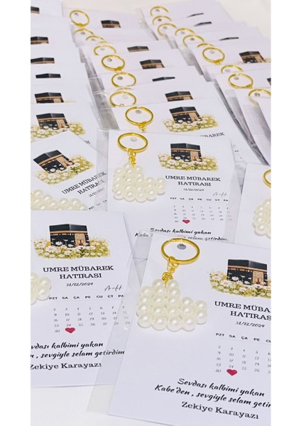 Incili Kalpli Hediyelik Anahtarlık Hac Umre Anısı 20 Adet