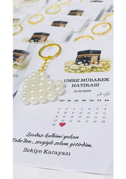 Incili Kalpli Hediyelik Anahtarlık Hac Umre Anısı 20 Adet fiyatları