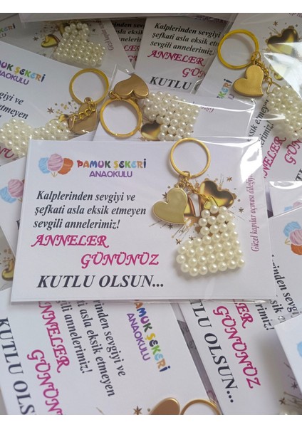 18 Adet Kalp Inci Anahtarlık