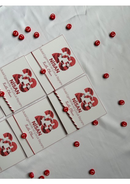 23 Nisan Fimo Bileklik 10 Adet Kartlı Jelatinli