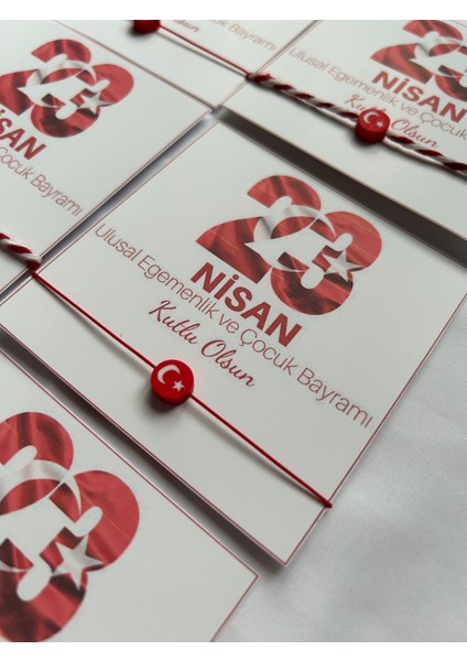 23 Nisan Fimo Bileklik 10 Adet Kartlı Jelatinli modelleri