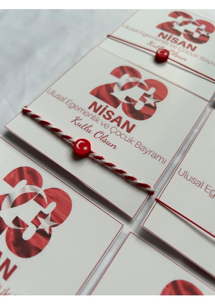 23 Nisan Fimo Bileklik 10 Adet Kartlı Jelatinli fırsatları