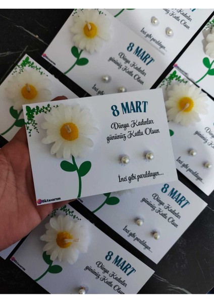10 Adet 8 Mart Dünya Kadınlar Günü Hediyelik Papatya Mum