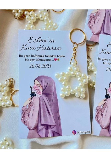 20 Adet Hediyelik Yıldız Anahtarlık Kına Hatırası Kartı - Kişiye Özel Tasarım Imkanı