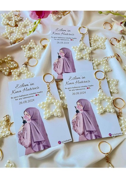 20 Adet Hediyelik Yıldız Anahtarlık Kına Hatırası Kartı - Kişiye Özel Tasarım Imkanı fiyatları