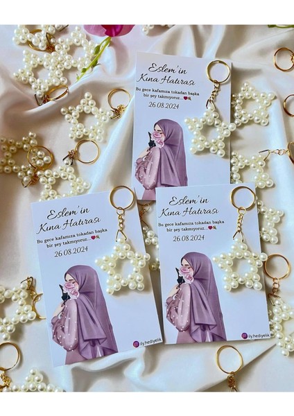 20 Adet Hediyelik Yıldız Anahtarlık Kına Hatırası Kartı - Kişiye Özel Tasarım Imkanı modelleri