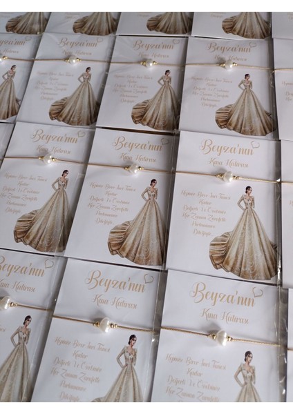 Isminize Özel Kart Tasarımlı Şans Bilekliği (Söz,nişan,kına,nikah,düğün Hediyesi 50 Adet fiyatları