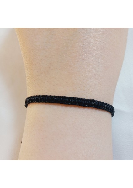 Siyah Makrome Bileklik - Sörfçü Bileklik - Unisex El Yapımı Makrome Asansörlü Ayarlanabilir Hediyelik - Ip Bileklik - Makrome Bileklik - Örgü Bileklik - Siyah Bileklik