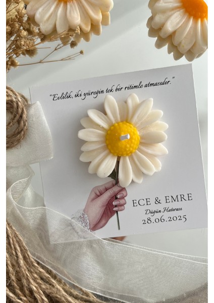 20 Adet Özel Tasarlanmış Kart ve Mum. Düğün, Nişan, Nikah, Söz, Doğum Günü, Nikah Şekeri Hediyelik