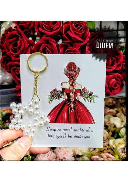 20 Adet Kına Gecesi Hediyelik,yıldız Anahtarlık,size Özel Tasarim Kart/metin,bride Team