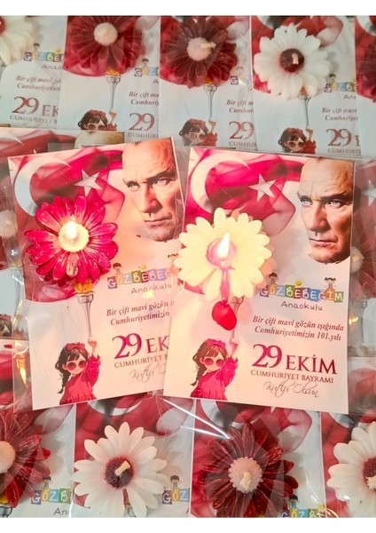 20 Adet 29 Ekim Cumhuriyet Bayramı Hediyesi Mum modelleri