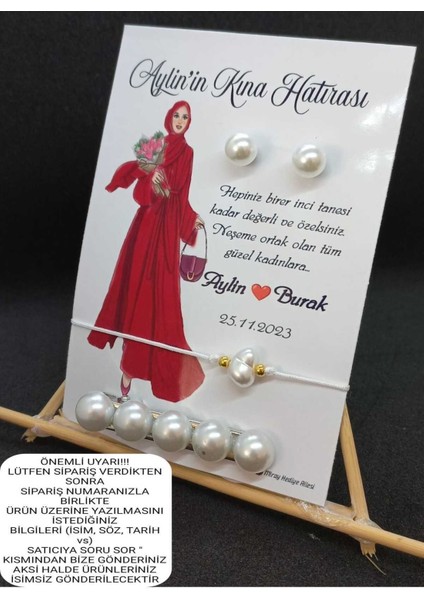 Inci Küpe, Inci Toka, Inci Bileklik (20 Adet)