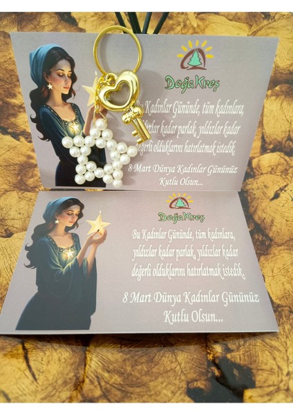 10 Adet 8 Mart Dünya Kadınlar Günü Kurumsal Hediyelik Yıldız Anahtarlık fiyatları