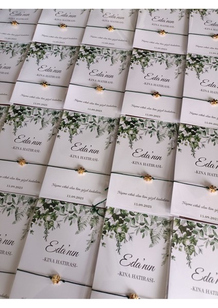 Isminize Özel Kart Tasarımlı Şans Bilekliği (Söz,nişan,kına,nikah,düğün Hediyesi 100 Adet) fiyatları