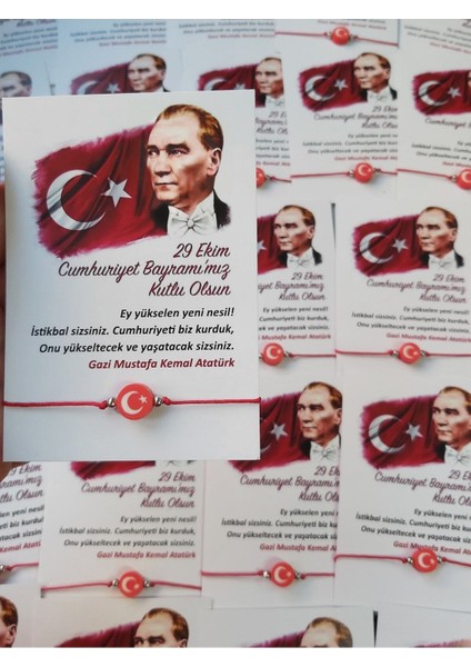 30 Adet 29 Ekim Cumhuriyet Bayramı Ay Yıldız Bileklik