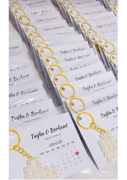 Incili Kalpli Hediyelik Anahtarlık Söz/nişan/nikah/doğum Günü/kına 20 Adet fiyatları