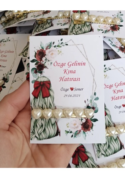 Kalp Inci Toka 24 Adet Kına Hediyeliği
