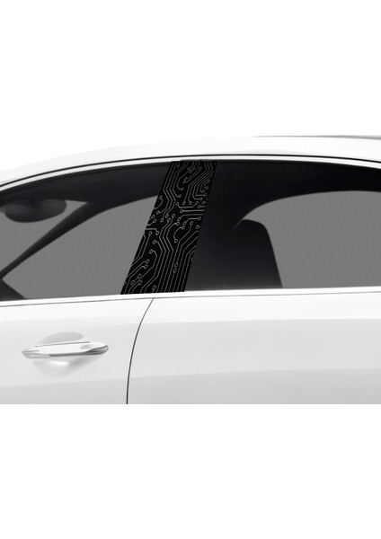 Araç Kapı Direk Kaplama Folyosu Desenli (Sağ Sol Takim) (2 Adet) - 22X50 cm