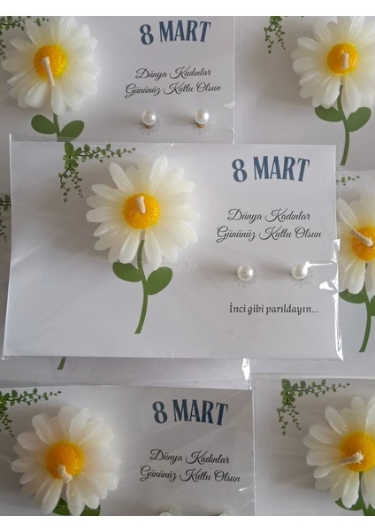 Anneler Günü Hediyesi 15 Adet Mum ve Inci Küpe Kartı indirimleri