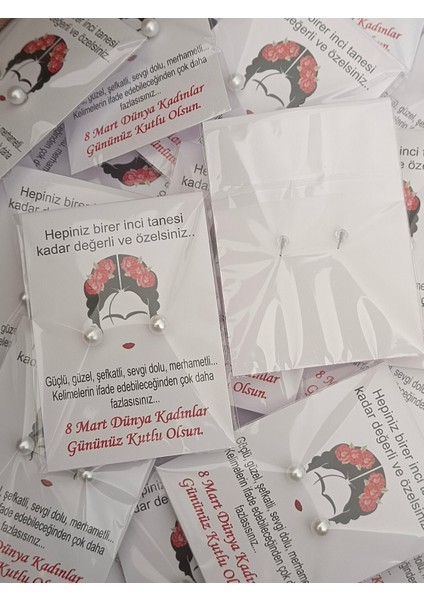 20 Adet Kartlı Inci Küpe modelleri