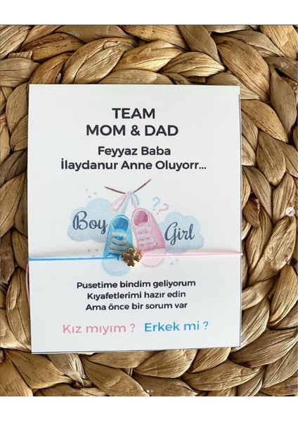 Cinsiyet Partisi Kişiye Özel Şans Bilekliği Kız Mı Erkek Mi 6 Adet