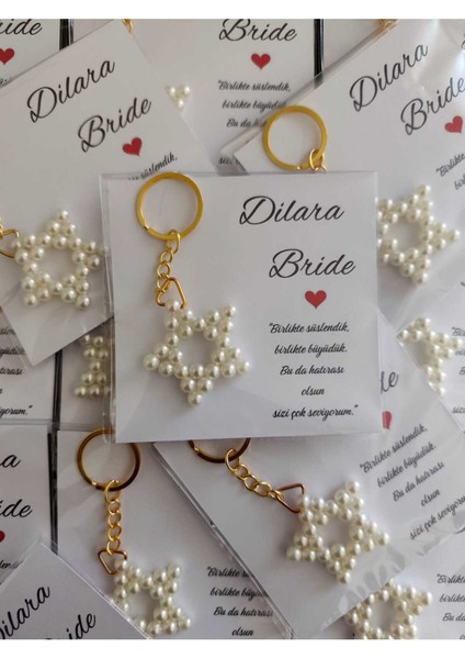 Bursatasarımdünyası Bride Hediyelik 15 Adet Yıldız Anahtarlık