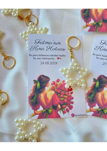 20 Adet Hediyelik Yıldız Anahtarlık Kına Hatırası Kartı - Kişiye Özel Tasarım Imkanı modelleri