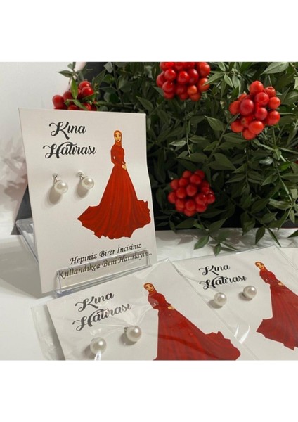 Inci Küpe Kına Hediyelik Kına Hatırası Nişan Hediyelik Küpe Kına 50 Adet Kırmızı fiyatları
