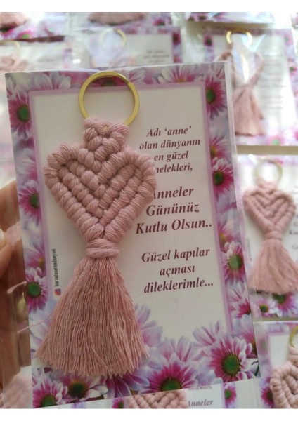 Anneler Günü Hediyelik Makremo Anahtarlık (10 Adet)