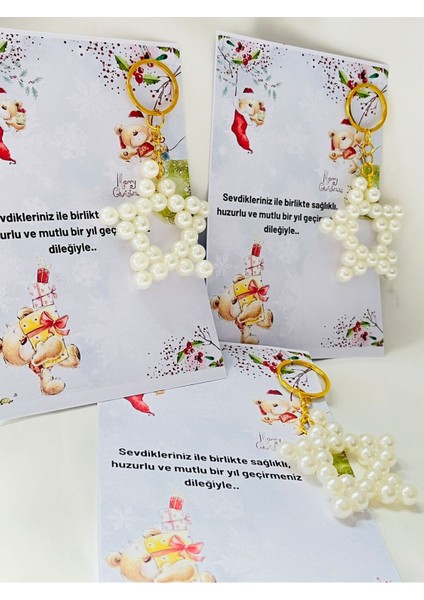 Çocuklar Için Yılbaşı Noel Hediyelikleri Incili Yıldız Anahtarlık 15 Adet fiyatları