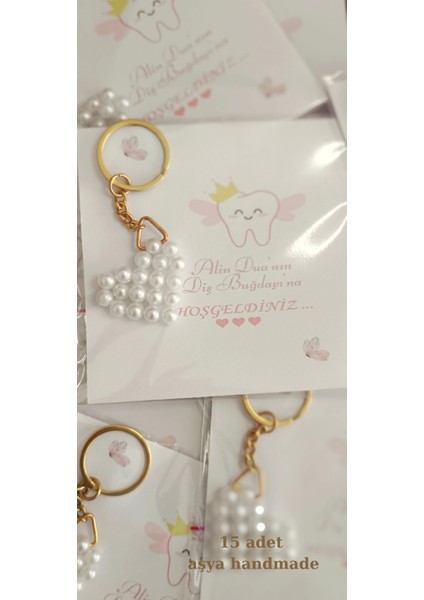 15 Adet Inci Anahtarlık , Kişiye Özel Kart, Doğum Günü,yeni Doğan, Bebek Mevlüt Sünnet Hediye Kart