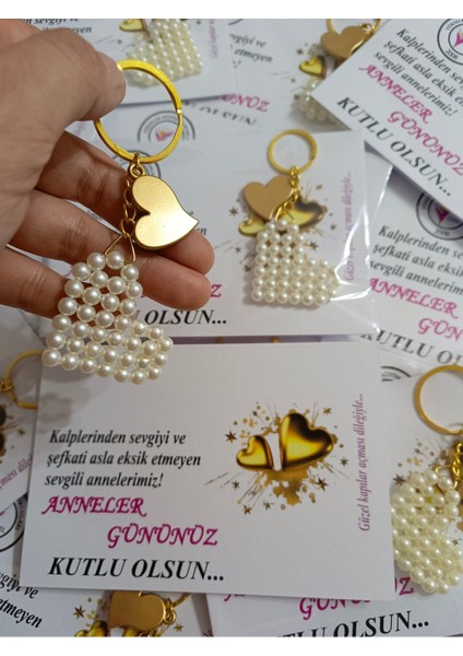10 Adet Kalp Inci Anahtarlık modelleri