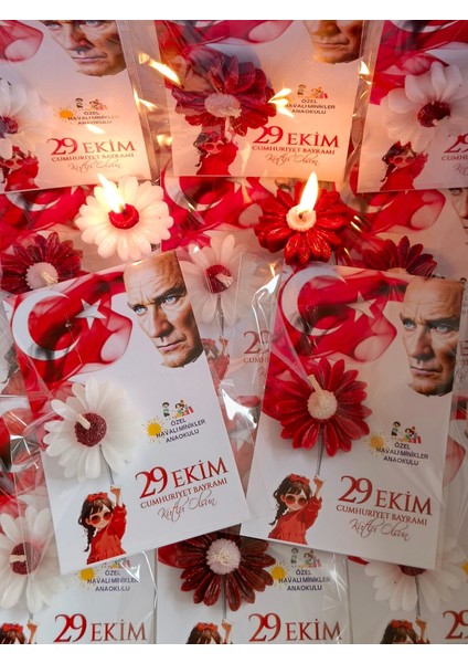 20 Adet 29 Ekim Cumhuriyet Bayramı Hediyesi Mum