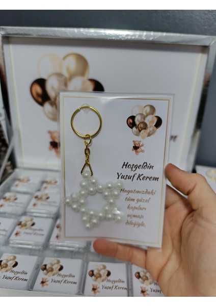 Bebek Hediyelik Bebek Hediyesi Hoşgeldin Bebek Yenidoğan Hediyesi Anahtarlık 25 Adet