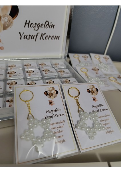 Bebek Hediyelik Bebek Hediyesi Hoşgeldin Bebek Yenidoğan Hediyesi Anahtarlık 25 Adet modelleri