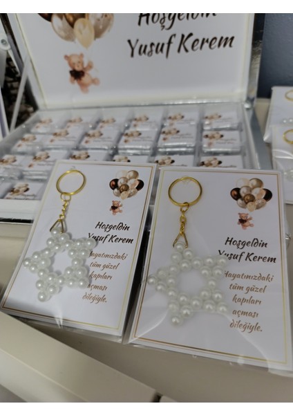 Bebek Hediyelik Bebek Hediyesi Hoşgeldin Bebek Yenidoğan Hediyesi Anahtarlık 25 Adet fırsatları