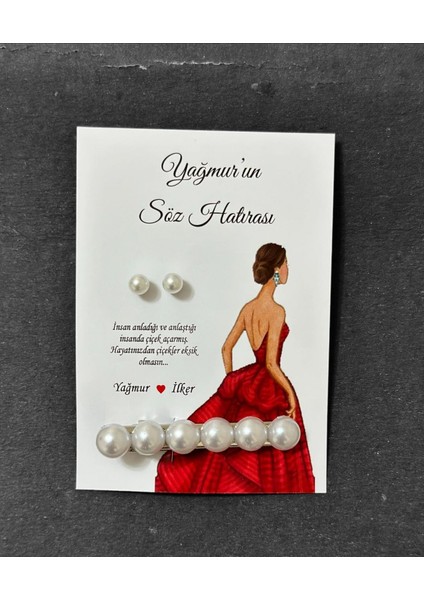 Söz Hatırası Hediyeliği Inci Toka ve Küpe (24 Adet) Incitokaküpe3
