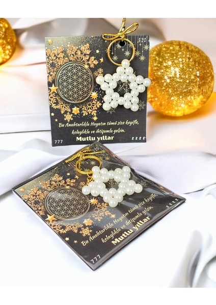 10 Adet Inci Anahtarlık Hediyeli Yılbaşı Tebrik Kartı Yeni Yıl Hediyesi fırsatları